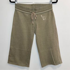 American Eagle Outfitters Green Low Rise Wide Leg Capris Size XS